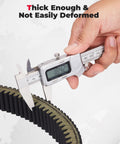 Can Am UTV Drive Belt For Defender Max Sport Trail With Four Layer Chloroprene Rubber Construction, Polyester Cord And Friction Nylon Fabric, Delivers Smooth RPM Engagement And Reliable Performance For Work, Hunting, And Off Road Adventures; measured with caliper