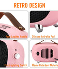 Tiny But Mighty Mini Ceramic Space Heater 800W 400W Portable Desk Office Heater with leather handle and anti-slip pads