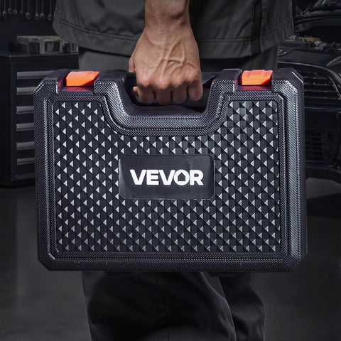 Carrying case of Bearing Press Kit 43 Pcs Bearing Race And Seal Driver Set With 39 Bushings And Handle Shafts in hand
