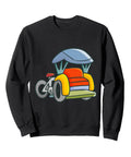 Straight Up Fly Pedicab Driver Sweatshirt For Cycle Rickshaw Fans And Newly Engaged Couples featuring cycle rickshaw graphic on black fleece.