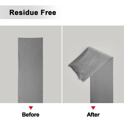 Heavy Duty Waterproof Duct Tape 2 Inch By 30 Yards Six Roll Multipack For Indoor Outdoor Use With Strong Adhesion Tear By Hand No Residue All Weather Repair Tape showing before and after use