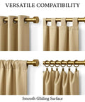 Antique Brass Curtain Rod Kit 18 To 88 Inches Adjustable One Inch Diameter Built To Last Drapery Pole For Indoor Outdoor Use