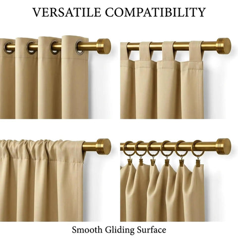 Antique Brass Curtain Rod Kit 18 To 88 Inches Adjustable One Inch Diameter Built To Last Drapery Pole For Indoor Outdoor Use