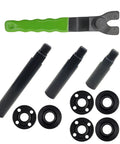 Angle Grinder Extension Shaft Kit 5/8-11 With 3in 4in 5.5in Rods, Adjustable Spanner Wrench, Flange Nut Set, and 3 Press Plates