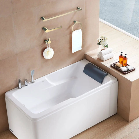 4 Piece Brushed Gold Stainless Steel Bathroom Hardware Set, Wall Mounted, Rust Proof SUS304, 23.6 Inch Towel Bar above bathtub