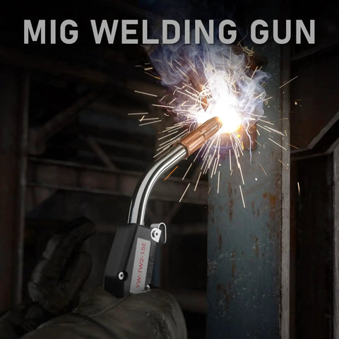 Replacement Mig Welding Gun Euro Quick Connect No Tool Needed 15 Foot Lead 250 Amp in action welding metal
