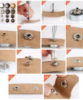 Step-by-step use of All-in-One Pro Grade 12.5mm Heavy Duty Snap Fasteners Kit With 304 Stainless Steel Button Snaps on leather