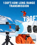 Wireless Lavalier Microphone For iPhone Android Tablets Lightning And USB C Mini Clip On Lapel Mic system with 130ft range display