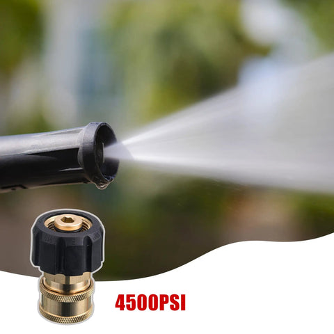 Pressure Washer Quick Connect Adapter Three Eighths Inch Socket To M22 14mm Fitting For Gun And Hose Up To 5000 PSI Durable