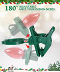 180-degree green spring clip for Heavy-Duty C7 C9 Christmas Light Spring Clips 100 Pack Universal Gutter Roof Clips