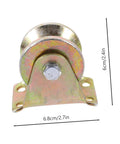 Front view of a Two Pack Groove Sliding Gate Rollers Track Wheels For Automatic Doors Built Tough Heavy Duty Wear Resistant Easy To Install V Groove Wheel.
