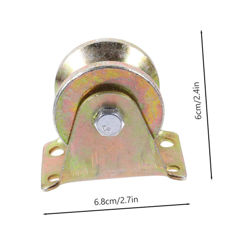 Front view of a Two Pack Groove Sliding Gate Rollers Track Wheels For Automatic Doors Built Tough Heavy Duty Wear Resistant Easy To Install V Groove Wheel.