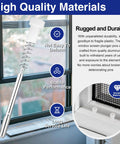 Snag This Hefty 25 Pack Of Tough Window Screen Plunger Latch Pins With Springs White Plastic Caps And Sturdy Aluminum Cores For Reliable Home Repairs secure fits shown in a window.