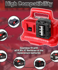 Six Port 18V Battery Charger Station For M18 Tools shown with various batteries, wall-mounted design, high compatibility.
