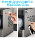 Heavy Duty Stainless Steel Ice Scoop With Magnetic Hook for Freezer attached to ice maker