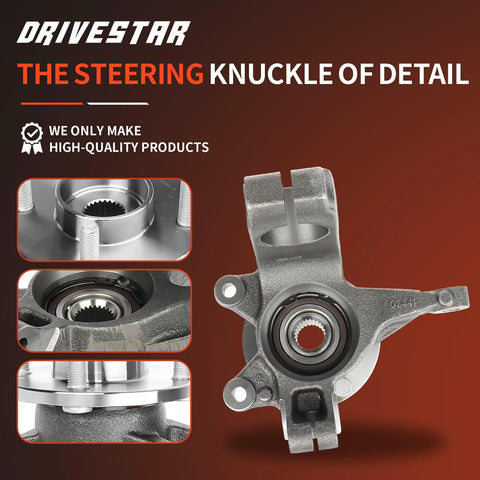 Front Right Steering Knuckle And Wheel Bearing Hub Assembly For 2006-2011 Ford Focus Passenger Side Replacement Direct Fit OEM 698-406 510090 FW93 LK004 And 6S4Z1215BA Compatible.