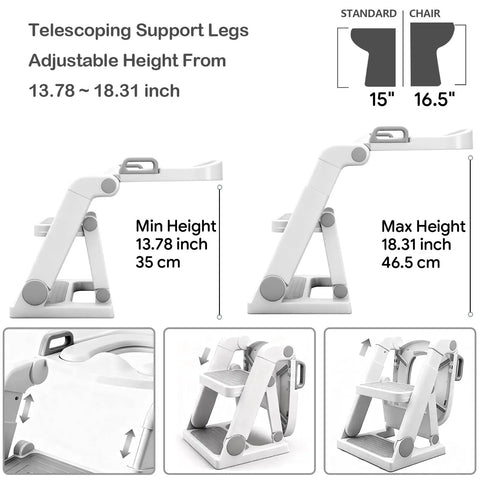 Straight Outta Box Pre Assembled Toddler Potty Training Seat With Secure Ladder And Protective Splash Shield, Absolute Nuthin But Hassle Free 2 In 1 Foldable Step Stool For Big Kids, Smooth Bathroom Transition Essential, Slate Grey