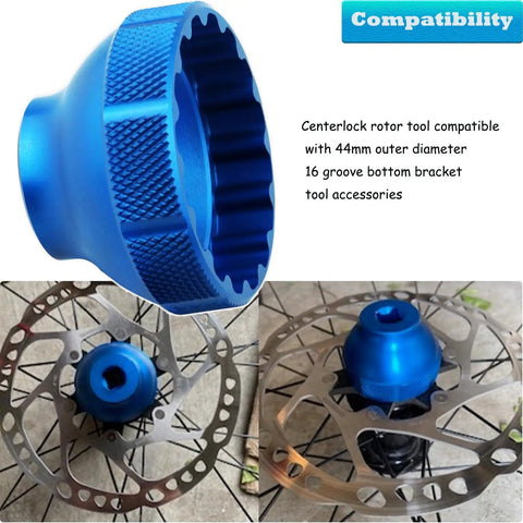 16 Notch Bottom Bracket Tool For BBT 69.2 Compatibility Centerlock Rotor Tool 44mm Outer Diameter CNC Aluminum Anodized View