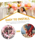Balloon stand kit for heart-arch wedding decor; pastel balloons and easy-install guide.