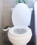 Slim Modern Bidet Toilet Attachment With Dual Self Cleaning Nozzles, Fresh Water Sprayer, Non Electric, Black Finish on Toilet