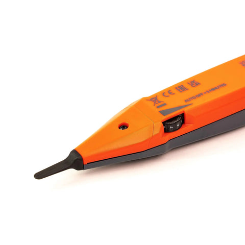 Close-up of Pro Grade Multifilter Wire Tracer Probe With DSP Toner Flashlight Variable Gain 60Hz Power Hum Filter Premium Amplifier Cable Toner