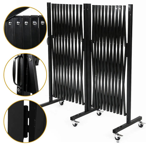 Heavy Duty Expandable Safety Barrier With Smooth Rolling Casters And Flexible Scissor Panels for effective site safety.