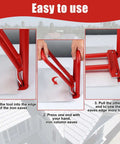Using Rugged Heavy-Duty Eaves Seam Locker Tool for standing seam metal roofs with easy grip on red tool in step-by-step guide.