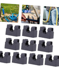 Hose holder clips, 10-pack gray plastic with deep cradle for aquarium tubing.