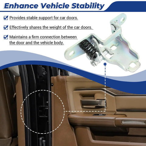 Heavy Duty Lower Door Hinge Front Left Driver Side Solid Bolt On Replacement For Dodge Ram 1500 2500 3500 Classic with spring mechanism.