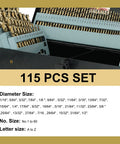 Pro Grade Cobalt 5 Percent HSS Drill Bit Set 115 Piece Twist Kit with Durable Storage Case for metal, wood, plastic displayed