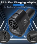 Zero Hassle Plug And Go 2 In 1 Ccs And J1772 To Tesla Adapter showing CCS1 and J1772 connectors in a sleek design.