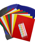 Must Have All In One Carbon Transfer Paper Kit Packed With 100 Sheets In Black Blue Red Yellow Green Plus Translucent Tracing Paper And 5 Dual End Embossing Styluses For Wood Paper Canvas And More 8.3 X 11.7 Inch