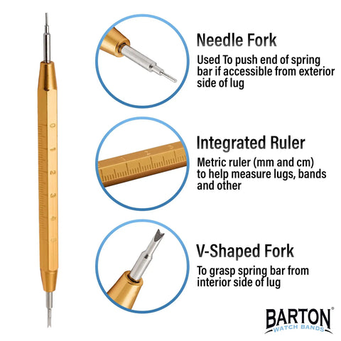 Stainless Steel Watch Link Removal Tool Kit With Built In Ruler For Quick Band Sizing Pin Extraction And Link Replacement