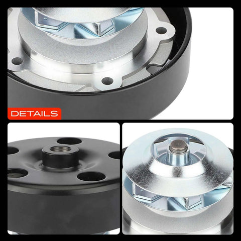 Bulletproof Engine Water Pump Bolt On For Chevy V8 5.3L, showing aluminum body and steel impeller with serpentine belt mount.