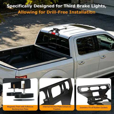 Ford F-Series with Mini Satellite Internet Mount For Ford F-Series Trucks With Third Brake Light Cab Mount, rear view