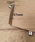 8mm Diameter V Shape Double Hollow Button Kayak Paddle Snap Spring Clip on wood surface, 9.5mm width, 57mm length