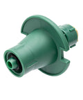 No Fuss Premium 10 Pack Plastic Flush Pop Up Sprinkler Heads With Bombproof Brass Full Spray Nozzle, individual green sprinkler part.
