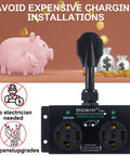 No Sweat Automatic Ev Charger Splitter For Nema 14 30P Dryer Outlet with smart power sharing and dryer first circuit splitter.