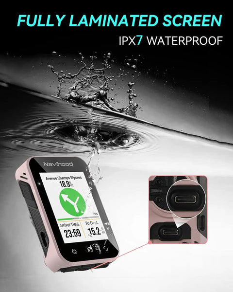 L2 GPS Bike Computer With 2 Inch Color LCD Wireless Cycling Display Bluetooth And ANT Plus IPX7 Waterproof in water