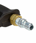 Close-up of brass safety lock on Beefed Up 4000 PSI Pressure Washer Trigger Gun With 36 Inch Lance Bundle 7 GPM