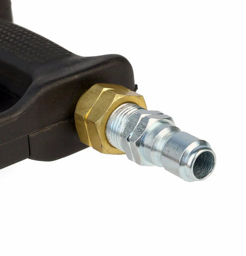 Close-up of brass safety lock on Beefed Up 4000 PSI Pressure Washer Trigger Gun With 36 Inch Lance Bundle 7 GPM
