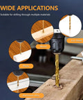 Top Shelf 8 Piece Metric HSS Drill Bit Set For Wood And Plastic With Heavy Duty Yellow Index Case 3mm To 10mm Break Resistant Bits in use on wood, plastic, iron sheet, and aluminum alloy.