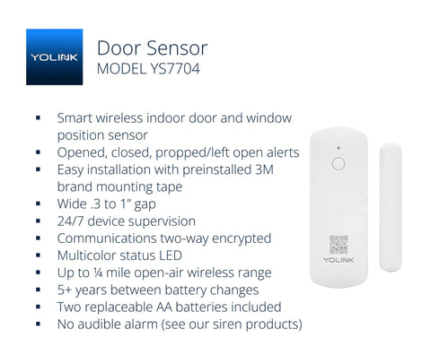 Out Of The Box LoRa Smart Door Sensor Starter Kit With Hub, Quarter Mile Open Air Range, sensor highlights list on white background
