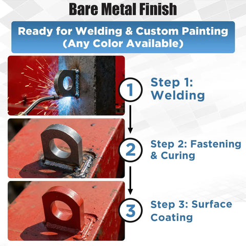 Bare metal finish steps for 6 Pack Dang Tough Weld On Shackle Clevis Mounts 3 8 Inch Thick Heavy Duty Steel Brackets.