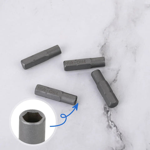 Knockout 4 Pack 1/4 Inch To 4mm Hex Screwdriver Bit Adapter With Solid Magnet And Plug And Play Design for heavy power tools.