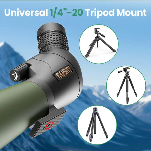 Flagship Spotting Scope 25-75x80 With Tripod For Target Shooting And Long Distance Viewing, BAK4 Prism, FMC Optics, Durable Build, Ideal For Birding, Wildlife Watching, And Range Day, 1/4-20 tripod mount