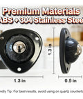 Black Stainless Steel Self Adhesive Caster Wheels 12 Pack No Drill Needed 45 Lbs Per Wheel 360 Degree Swivel Mini Rollers close-up