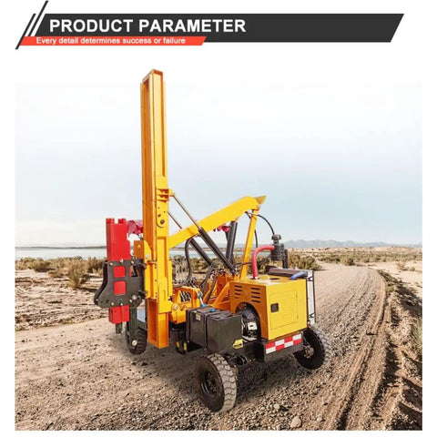 Heavy Duty Guardrail Pile Driver For Highway Posts And Road Construction, Easy Safety Barrier Installation on a dirt road site