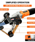 Beast Mode Pipe Polisher And Belt Sander For Stainless Steel Round Tubes 110V 800W Motor with aluminum oxide sanding belt shown