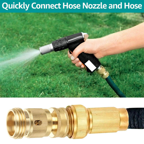 Eight Piece Three Quarter Inch Garden Hose Quick Connectors Set Made From Solid Brass No Leak Design Includes Female And Male Quick Connects